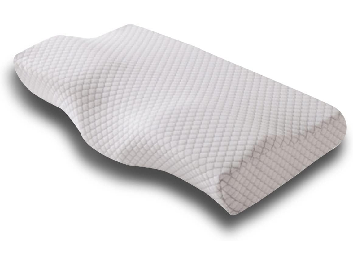Almofada de Encosto de Cabeça, Espuma Viscoelástica, Ergonômico, Hipoalergênico, Respirável, Lavável, Capa Removível, Cinza AQUAFORGE