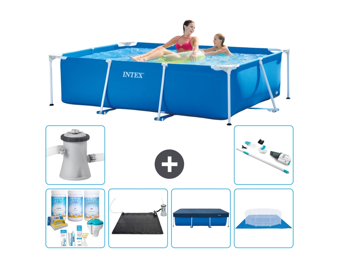 Piscina com Estrutura Retangular 220x150x60 Cm 7 peças S20003 INTEX