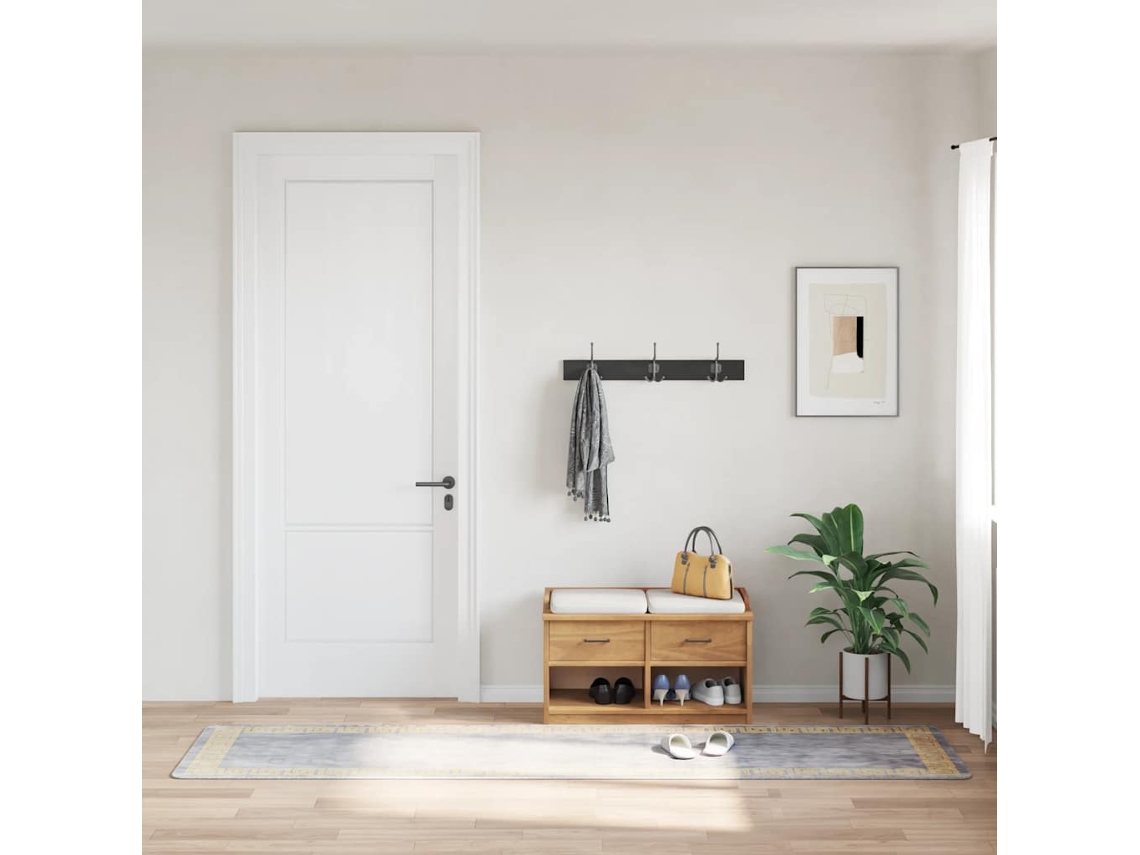 Vidaxl Tapete Lavável 80x300 Cm Cinzento