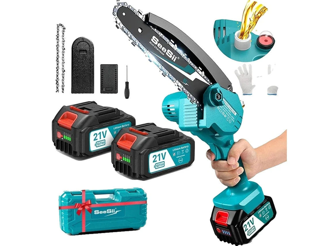 Mini Serrote Elétrico, Poderoso Motor Sem Escovas De 800w, Longa Vida Útil Da Bateria Com 2 X 4000mah Baterias,com 2 Baterias 4.0ah Oem