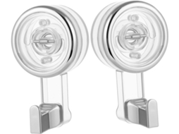 Conjunto De 2 Ganchos Transparentes Com Ventosa Para Chuveiro E Cozinha - Sem Necessidade De Furar