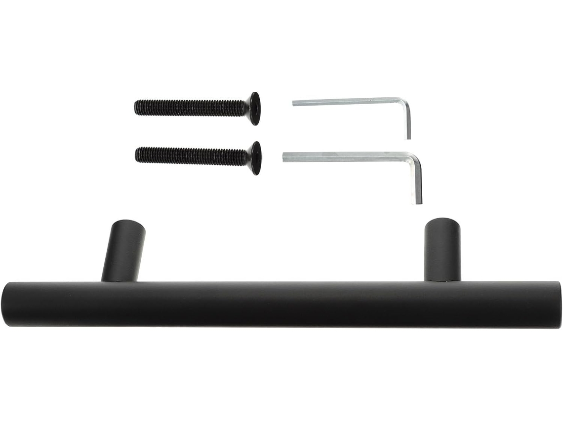 Puxadores Pretos Collbath Para Armários, Com Estrutura Simples, 7, 6cm 3 Polegadas, Em Aço, Para Gavetas E Portas De