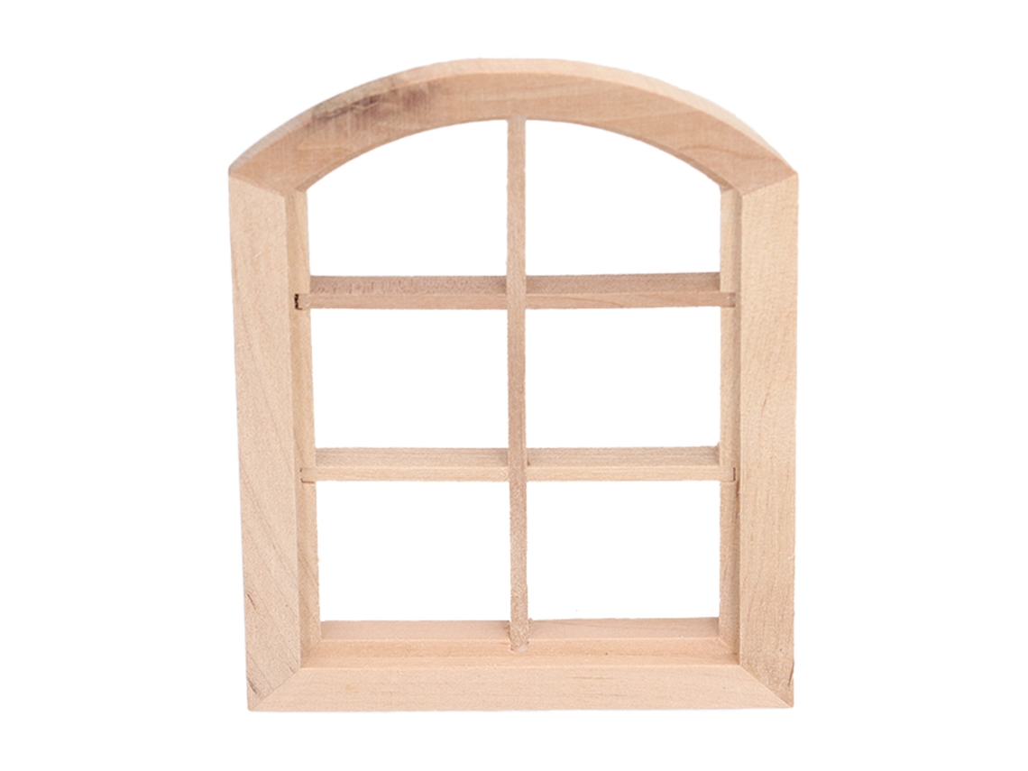 Rebe-ventanas Arco Miniatura Casa De Muñecas De Madera Con 6 Cristales, Muebles Pequeños Mini Casa De Muñecas