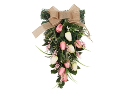 Coroa artificial em forma de lágrima para porta decoração de casa simulação hanging wreath