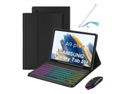 Capa de Teclado Bluetooth para Samsung Tab S7 11 com teclado, rato e caneta retroiluminados RGB XIAOMOYU
