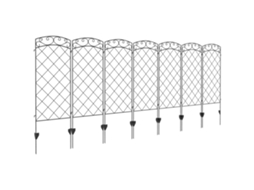Conjunto de 7 Cercas Decorativas de Jardim de Metal com Ornamentos 344l X 110h Preto Ge