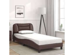 Vidaxl Estrutura De Cama Sem Colchão Hvar Couro Artificial 80x200 Cm Castanho