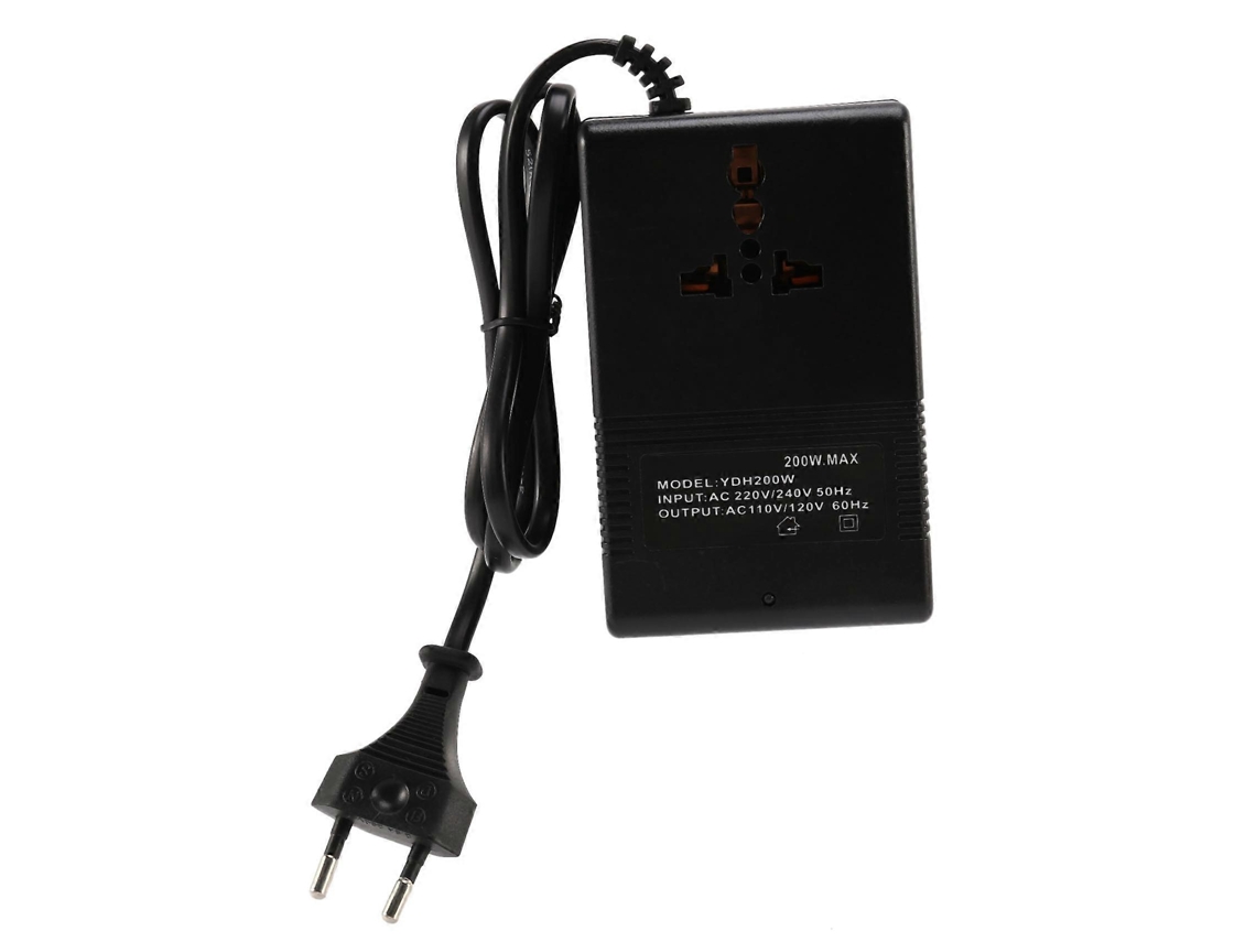 Conversor De Voltagem 200w, 220v Para 110v Ac, Para Viagens, Com Plugue Padrão Europeu, Cjy, Preto