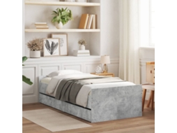 Estrutura De Cama Com Gavetas 90x190 Cm Cinzento-cimento
