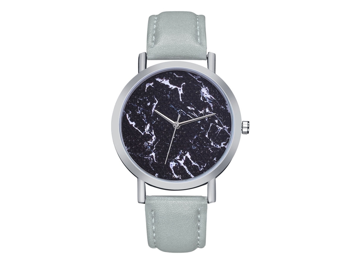 Reloj De Cuarzo Para Parejas Con Correa De Cuero Pu Caja Plata Dial Personalidad Gris
