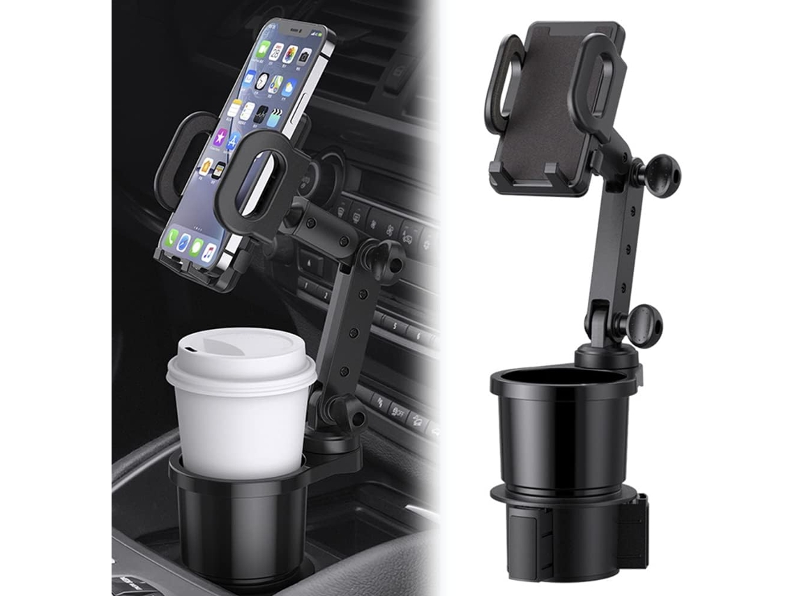 Suporte Universal Para Celular De Carro, Acessórios Automotivos Com Porta-copos Multifuncional Expansível 2 Em 1 Com Rotação De 360°