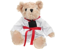Urso De Pelúcia Vermelho Praticando Taekwondo, Feito Algodão Pp
