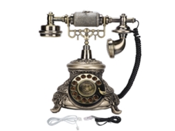Telefone fixo clássico rotativo europeu, estilo anos 60 EOOCOO