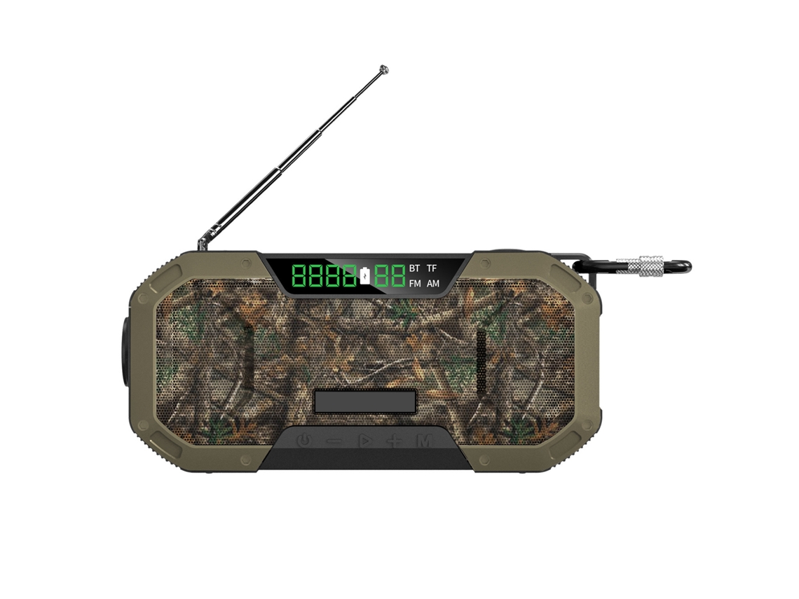 Rádio solar AQUAFORGE de corda, digital, 5000mah, LCD, à prova d'água IPX5