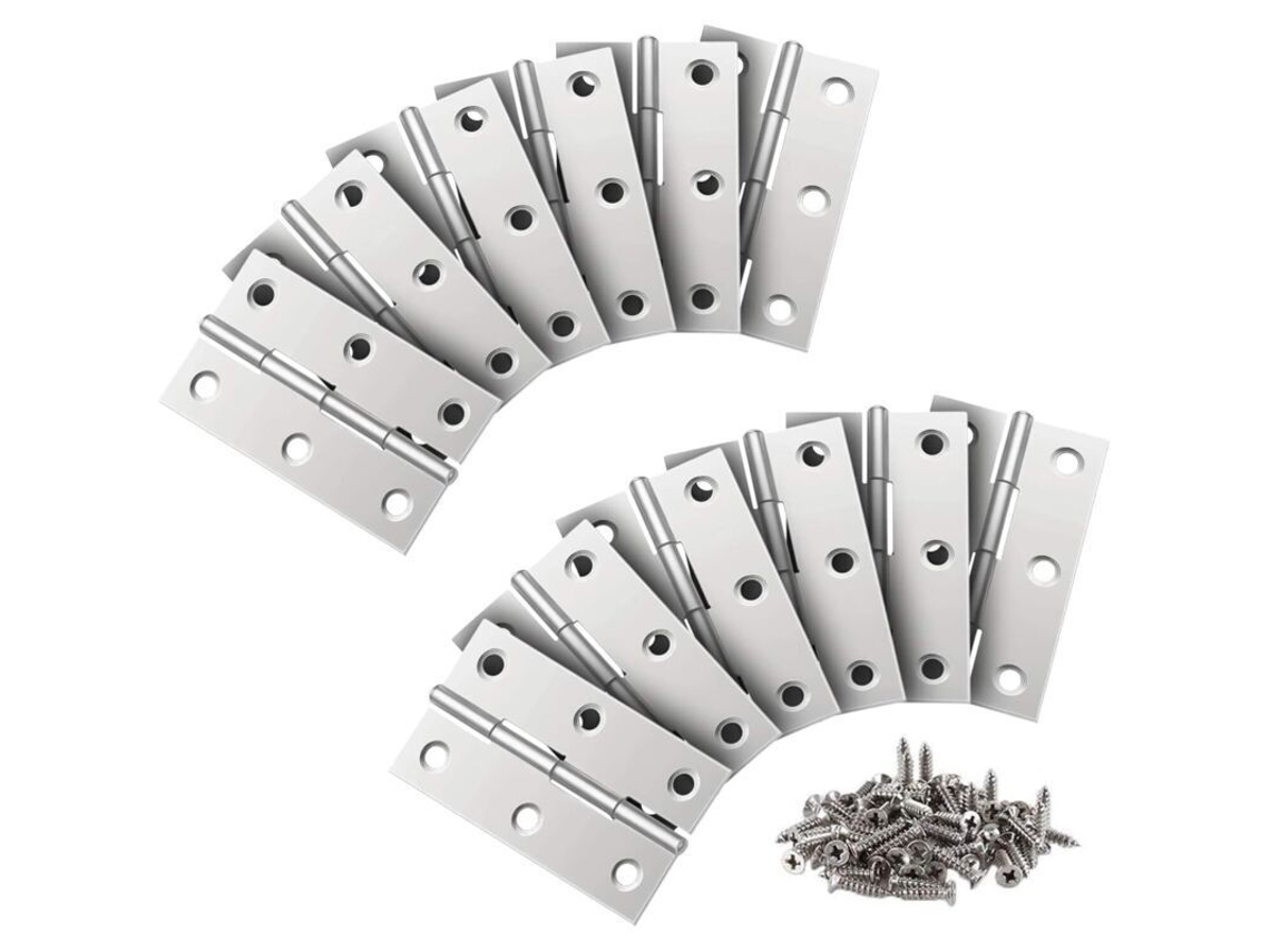 Conjunto De 24 Dobradiças Em Aço Inoxidável. Para Portas De 66 Mm. Tipo Piano Para Móveis, Armários, E Gavetas