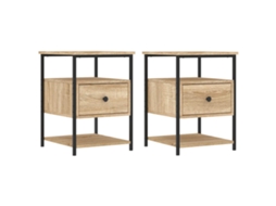 Conjunto de Mesas de Cabeceira 2pcs Derivados de Madeira Carvalho Sonoma MAISON EXCLUSIVE