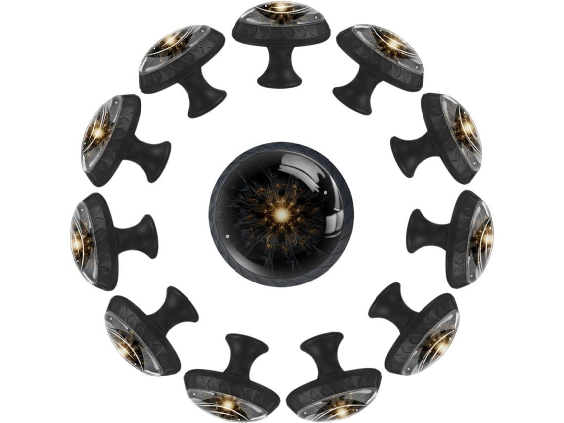 Puxadores Redondos Para Armários De Cozinha, Puxadores Para Armários E Gavetas, 12 Peças, Fundo Abstrato De Mandala