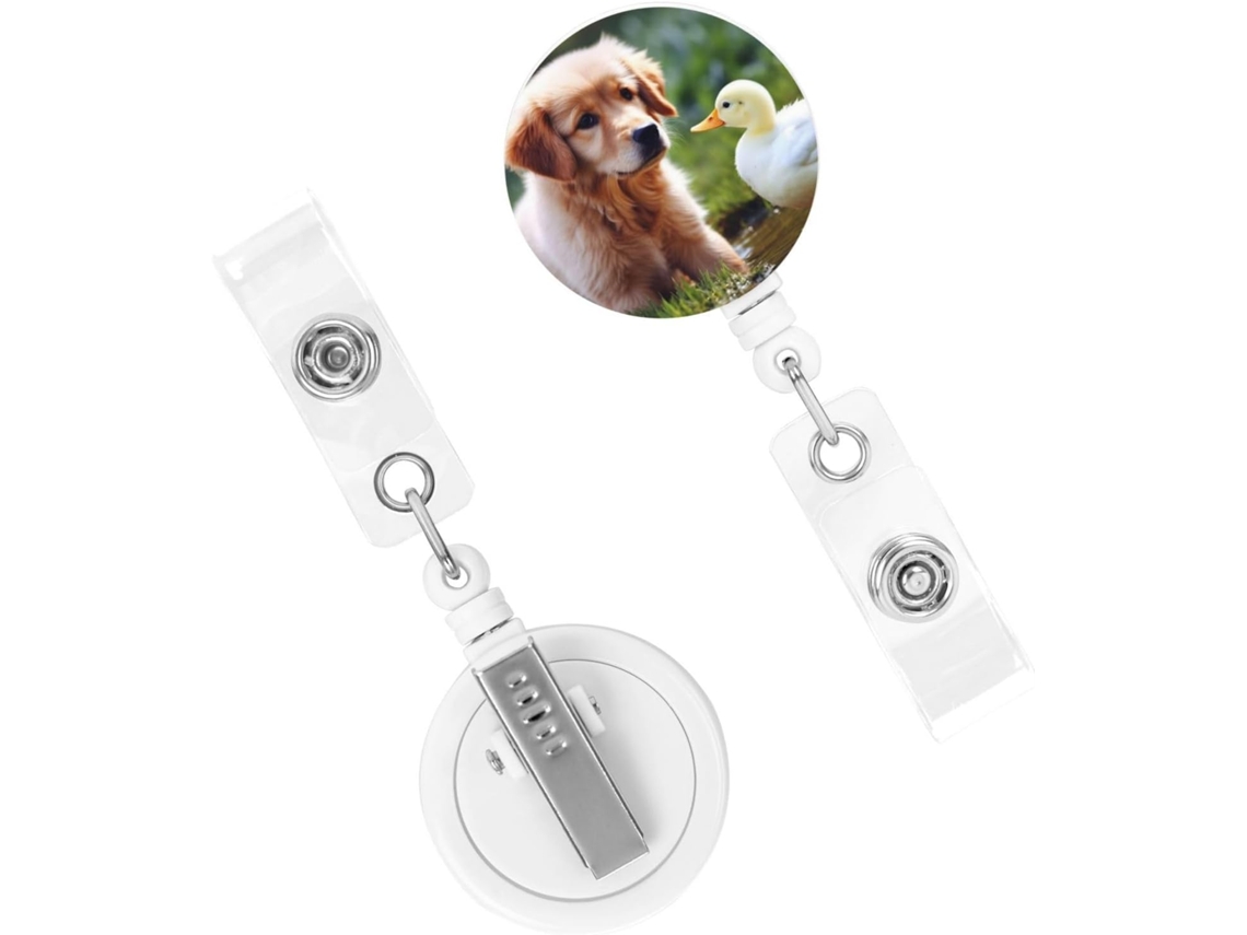 Porta Crachá Retrátil, Porta Crachás Retráteis Reforçados Cães E Patos, Chaveiros Com Clipe Reforçado, Porta