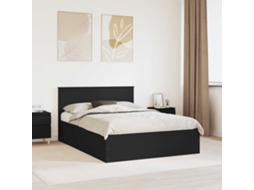 Vidaxl Estrutura Da Cama Preto 150 X 200 Cm Madeira Processada