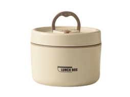 Lancheira Térmica Com Isolamento Térmico De 440/600ml, Recipiente Para Sopa, Comida, Estudante, Adulto, Portátil, Bege 600 Aquaforge