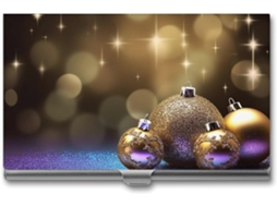 Organizador de Porta de Natal Fino com Glitter Dourado para Documentos S/MARCA