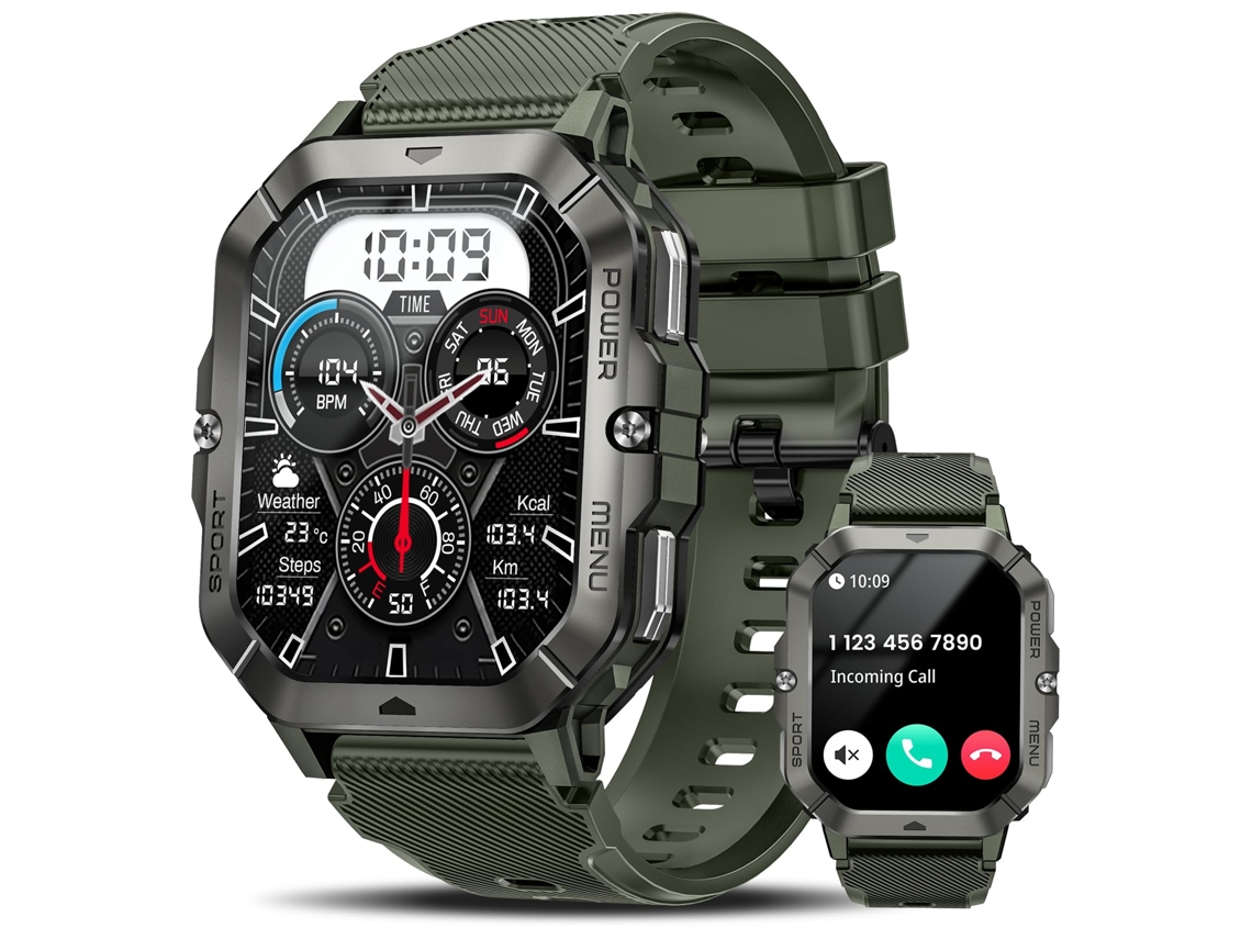 (verde) Smartwatch Masculino - Pulseira Bluetooth Com Tela Sensível Ao Toque De 2,02 Polegadas