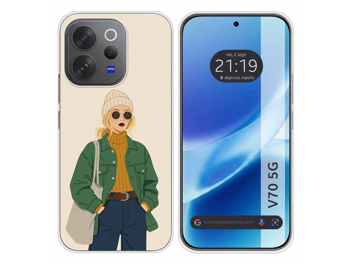 Capa Tumundosmartphone De Silicone Para Vivo V70 5g Design Feminino Com 3 Desenhos