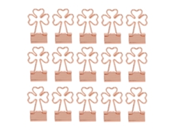 15 Clips De Papel Metálicos Bonitos Rosa Trefoil Para Oficina, Hogar, Escuela, Fuerte Agarre