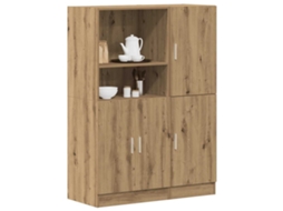 Vidaxl 2pcs Armário De Cozinha Conj. Deriv. Madeira Carvalho Artisiano