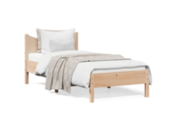 Bed Frame, Bed Frames Vidaxl Marrom Madeira De Pinho (75 X 190 Cm)
