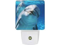 Luz Noturna LED em Formato Sorridente Golfinho Com Sensores de Luz Banheiro, Corredor, Escadas, Quarto E