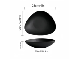 (preto) Copo Triangular Criativo De Cerâmica Japonesa Para Salada, Próprio Para Micro-ondas, Ideal Para Restaurantes.