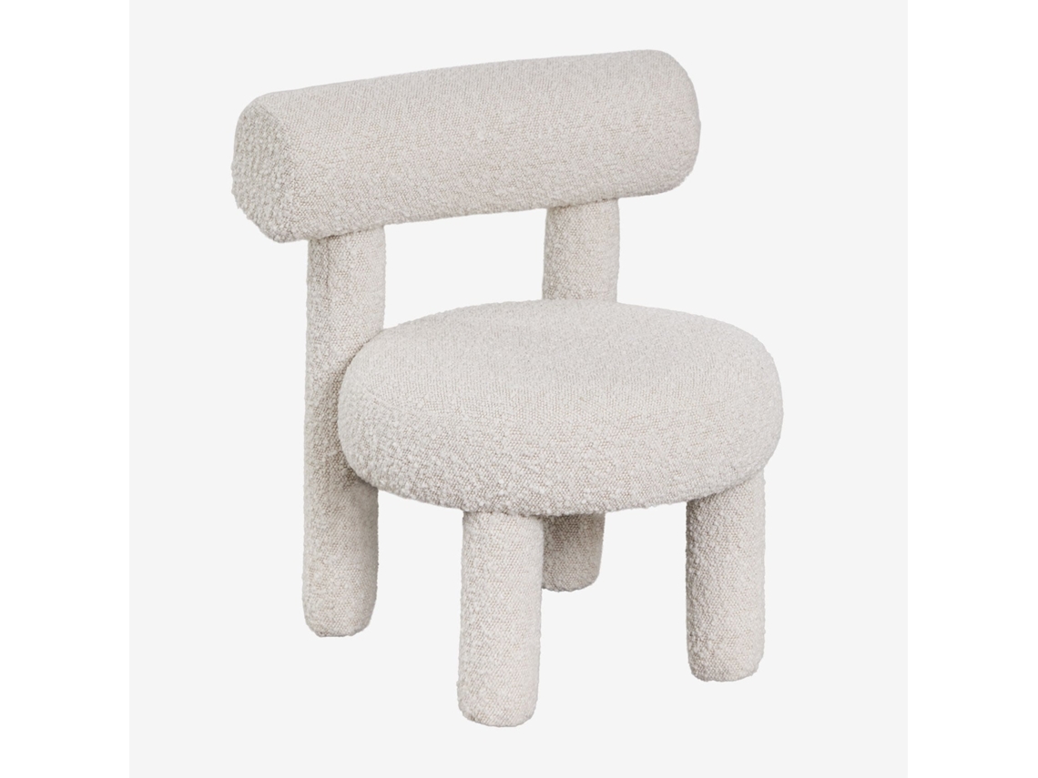 Sklum Cadeira Em Tecido Bouclé Gia Kids Poliéster Tecido Bouclé Off White