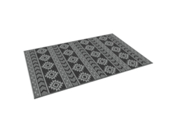 Tapete De Exterior Reversível 182x274 Cm Impermeável Anti-uv Para Viagens Em Caravana Preto E Cinzento