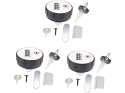 Conjunto De 3 Cadeados Liga Zinco Com Combinação Digital Para