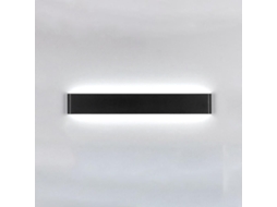 Applique Mural Preta, De Alumínio, Led, Moderna, Ultra-fina, Linear, 6000k