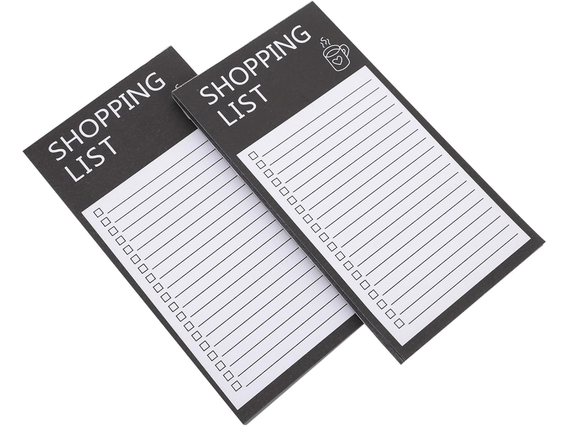 Bloc-notes Quotidien Magnétique Noir, 2 Carnets En Papier Rentrée Scolaire