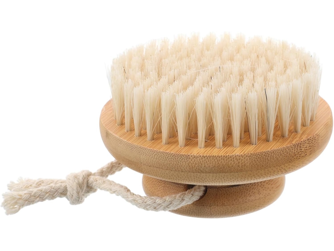 Escova De Bambu Para Banho, Ideal Para As Costas, Escova Corporal Esfoliante, Escovação A Seco E Acessório Para Banheiro
