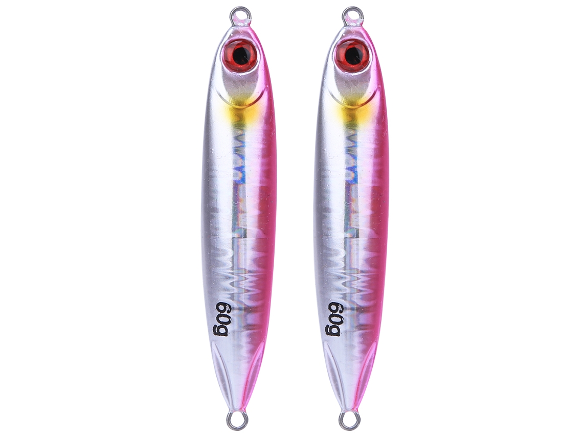 Isca de Pesca Forma de Peixe Simulada Rosa 2un
