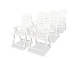 Reclining Folding Chair, Reclining Folding Chairs Vidaxl Branco Plástico (n/a)