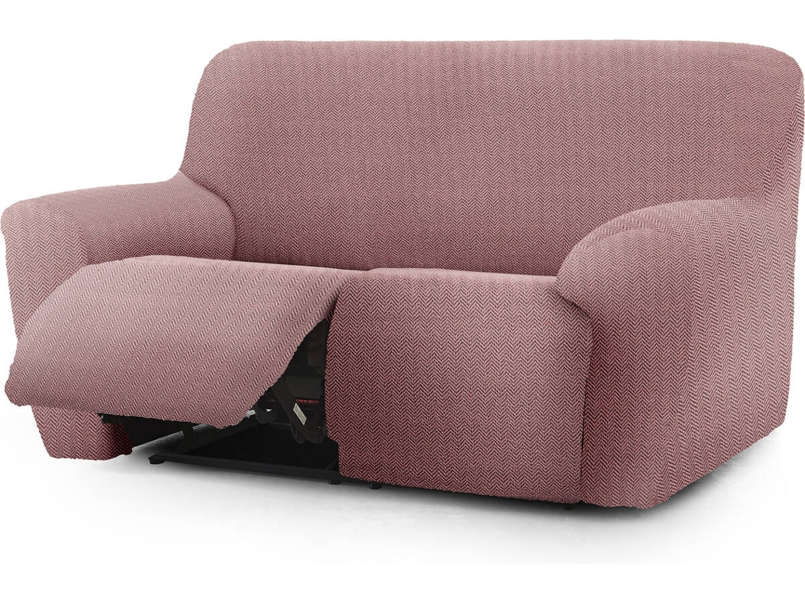 Capa de Sofá Relax Extensível 2 Lugares Direita EYSA Premium Jaz Tecido Multielástico (200 x 70 x 120 cm - Poliéster e Algodão - Rosa)