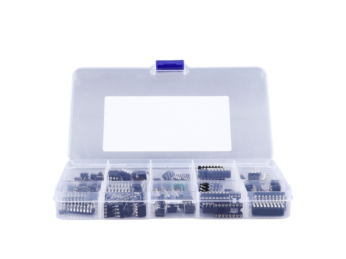 Kit De 150 Chips De Circuito Integrado Com 10 Tipos E Adaptadores De Soquete Para Reparos Eletrônicos