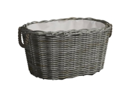 Vidaxl Cesto Para Lenha Com Pegas 59x42x28 Cm Salgueiro Cinzento
