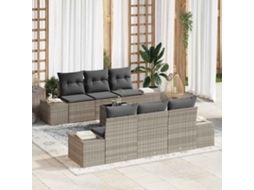 Vidaxl Conjunto De Sofá De Jardim 8 Unid. Cinza Claro E Cinza Escuro