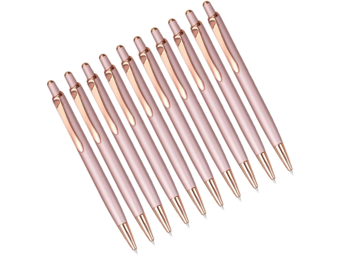 Conjunto De 10 Canetas Esferográficas, Rollerball Portáteis, Ouro