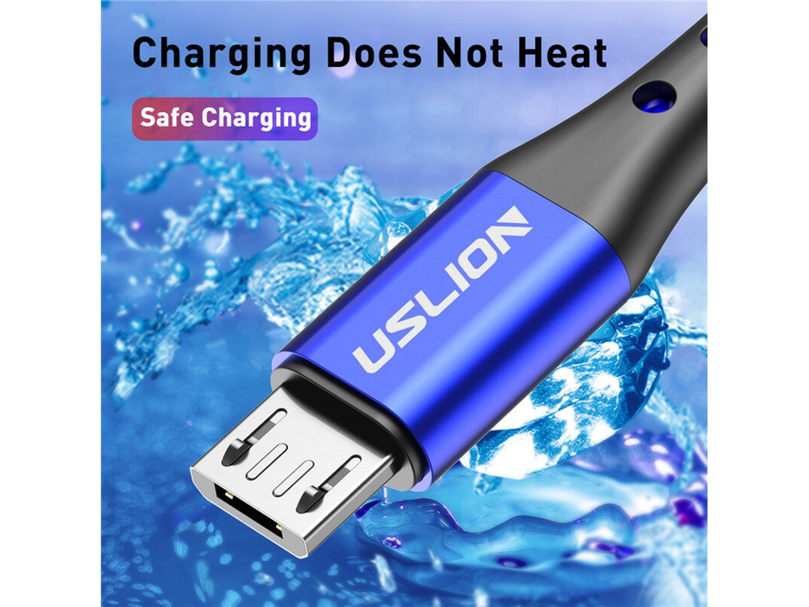 Cabo Uslion 3a Usb-a Para Micro Usb Com Carregamento Rápido Qc2.0 E Transmiss?o De Dados, Núcleo Em Nylon Entran?ado, Com 0,5 M/1 M/2 M De Comprimento