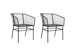 Conjunto de 2 Cadeiras de Jardim, Vime, Preto MAISON EXCLUSIVE