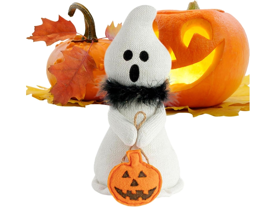 Fantasma De Pelúcia De Halloween Com Cachecol | Decoração De Halloween