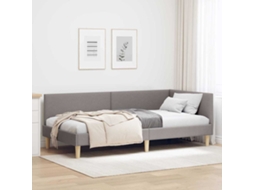 Vidaxl Estrutura De Cama De Canto Cinzento-acastanhado 80 Cm X 200 Cm