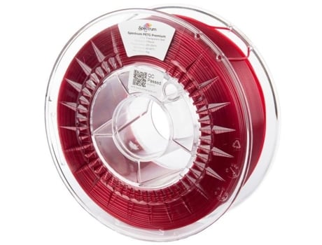 Filamento Spectrum Premium Pet G 1,75mm Transparente Vermelho 1kg